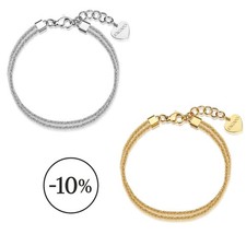 Bracciale Donna Acciaio Doppio Filo Oro Sagapo SHK112 SHK113 Regolabile S'agapo