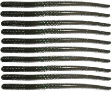 ESCA ARTIFICIALE DA PESCA SPINNING IN GOMMA 10 VERMONI MARRONE BLACK BASS LUCCIO