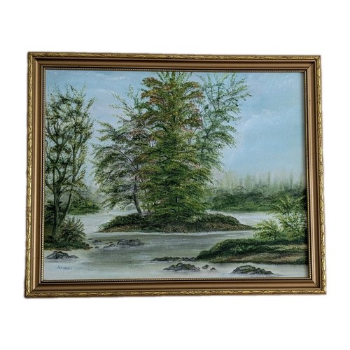 Dipinto olio vintage scena