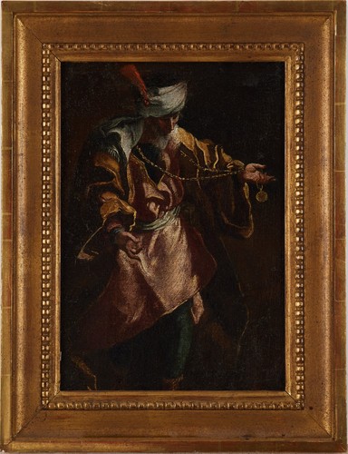 Dipinto olio commerciante - dipinto, "commerciante
