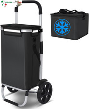 ® Carrello della Spesa Pieghevole in Alluminio, Carrello Portaspesa con Borsa e 