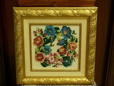 QUADRO "ROSE E FIORI" RICAMO A