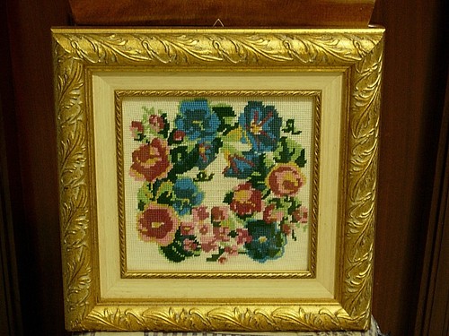 Quadro rose fiori ricamo - e, a