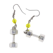 2X orecchini orecchino pendente bigiotteria BODY BUILDING pesi manubri esagonali