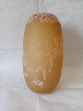 Vaso in vetro doppio sabbiato anni '60 - 70