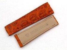 Watch Band Rolex Crocodile Leather Orange 20/16mm Effetto Vintage Artigianale
