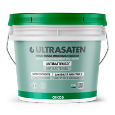 OIKOS ULTRASATEN OPACO SMALTO MURALE SMACCHIABILE LT 10 BIANCO SUPERLAVABILE