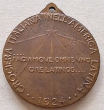 MEDAGLIA CROCIERA ITALIANA AMERICA LATINA 1924 TRASVOLATA AERONAUTICA AVIAZIONE 