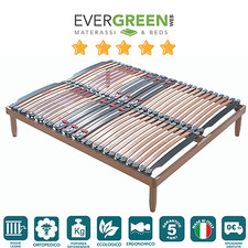 RETE A DOGHE IN LEGNO NATURALE LETTO INGLESE ORTOPEDICA ERGONOMICA REGOLATORI