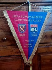 Grande Gagliardetto Ricamato Lione West Ham Reply Calcio Maglia Pennant Footbal