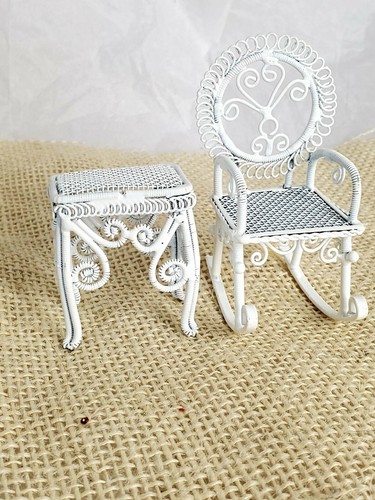 Sedia dondolo vimini filo - sedia, a