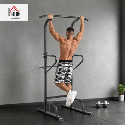 Homcom power tower dip station - homcom,
