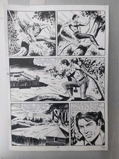 DUE TAVOLE ORIGINALI ZAGOR "AFFONDATE IL DESTROYER" DONATELLI - GAMBA