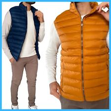 Smanicato uomo leggero gilet piumino 100 grammi estivo giubbotto imbottito blu L