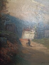antico dipinto olio su tela
