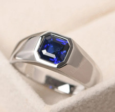 Anello zaffiro blu naturale