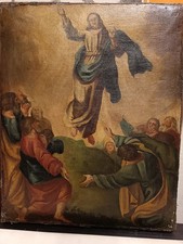 Antico Olio Su Tela XVIII Secolo Resurrezione di Cristo