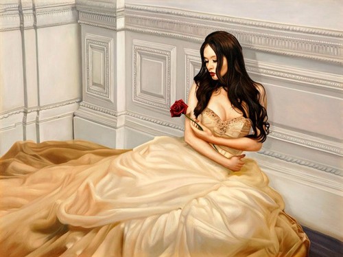Quadro donna sposa - con, rosa