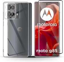 CUSTODIA COVER PER MOTOROLA G85 5G + 1 PELLICOLA VETRO TEMPERATO 9H TRASPARENTE
