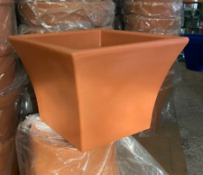 VASO QUADRO LISCIO CM 50X50 H 35 IN RESINA ROBUSTO E  LEGGERO COLORE TERRACOTTA