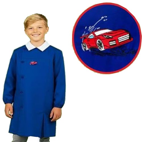 Grembiule scuola blu bottoni