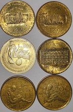 6 Monete 200 lire varie da