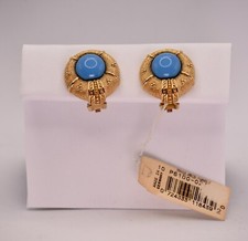GROSSÉ (DIOR) ORECCHINI VINTAGE METALO COLOR ORO PIETRA AZZURA  CHIUSURA CLIP