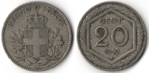 Italia centesimi 1919 - italia,