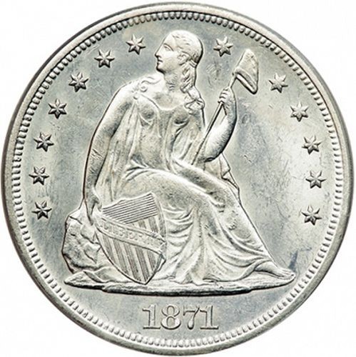 Dollaro 1871 seduto - un,