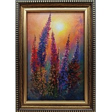 Lupino Tramonto Dipinto Olio