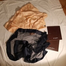 COPPIA DI FOULARD 100% SETA PIERRE BALMAIN NERO E MANTERO PESCA anni '80 VINTAGE