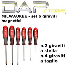 MILWAUKEE - Set giraviti magnetici nr. 4 a stella + nr. 2 a taglio + spedizione