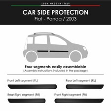 Modanature Laterali Bumper Paracolpi per Fiat Panda 2003 con Biadesivo 3M