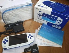PSP 3000 Value Pack BLU BIANCO Playstation Console Portatile Giappone con scatola!