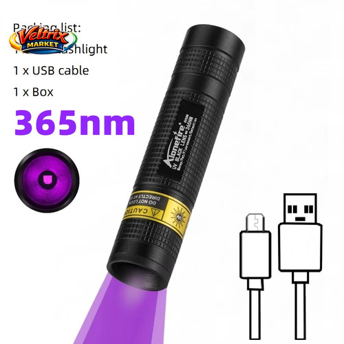 Torcia led 365nm - uv, mini