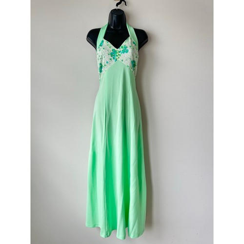 Abito maxi halter verde menta - abito,