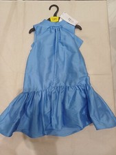 M&S COLLECTION Organza Bow Party Dress Size 6-7 Years BLUE