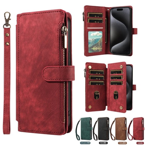 Custodia portafoglio zip pelle
