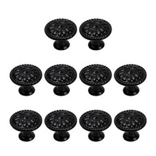 volumoon Pomelli per Mobili Rotondo, Pomelli per Cassetti, Nero Opaco (s6m)