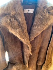 Cappotto montone marchio I blues-100% vera pelle-inserti in pelliccia-taglia 46