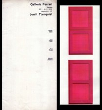 Opuscolo mostra n.157 JORRIT TORNQUIST. Galleria Ferrari Grafica - Verona. 