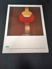 1962 VETRERIA VISTOSI MURANO LAMPADA VETRO ITALIAN DESIGN VINTAGE AD PUB