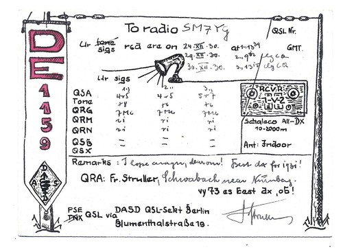 Qsl radio de1159 stazione - qsl,