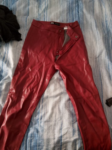 Pantaloni pelle donna visto - in,