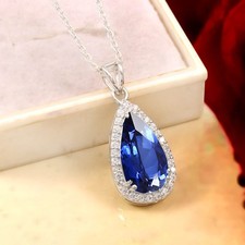 Collana con ciondolo zaffiro - con,