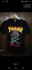 T-shirt ragazza, maglia nera, T-shirt thrasher, maglia ragazza, maglietta nera 