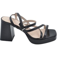 Sandali donna laminato nero