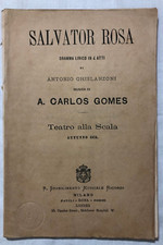 Raro Antico libretto musicale Salvator Rosa Teatro alla Scala 1874 Gomes