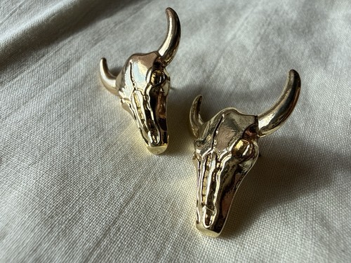 Orecchini teschio toro oro - orecchini,