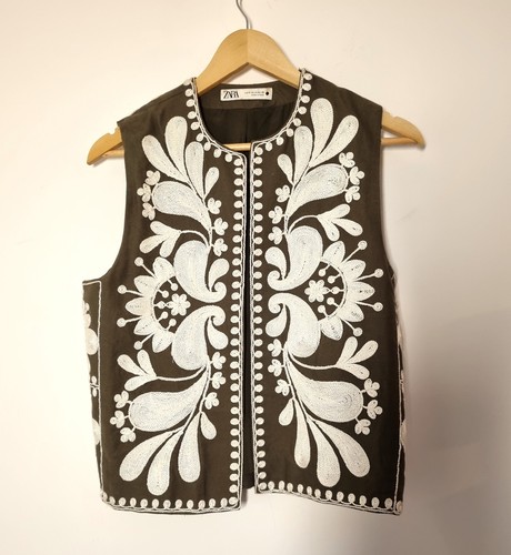 Gilet zara ricamato taglia - gilet,
